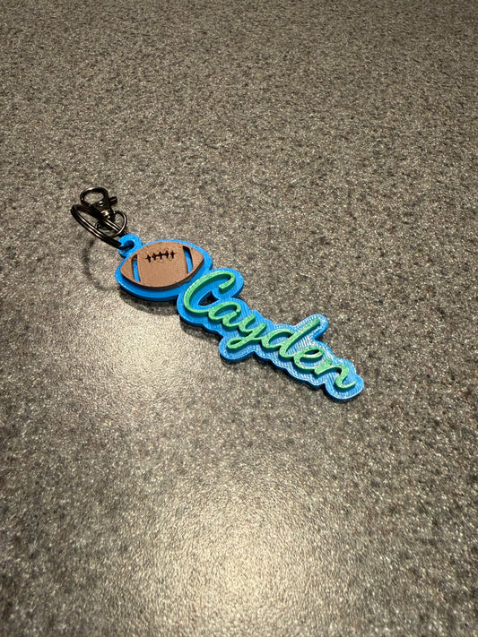 Custom 3D Football Bag Tag | Personalized Sports Name Tag (Larger Size)