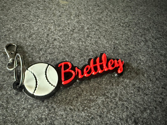 Custom 3D Baseball Keychain | Personalized Sports Name Tag
