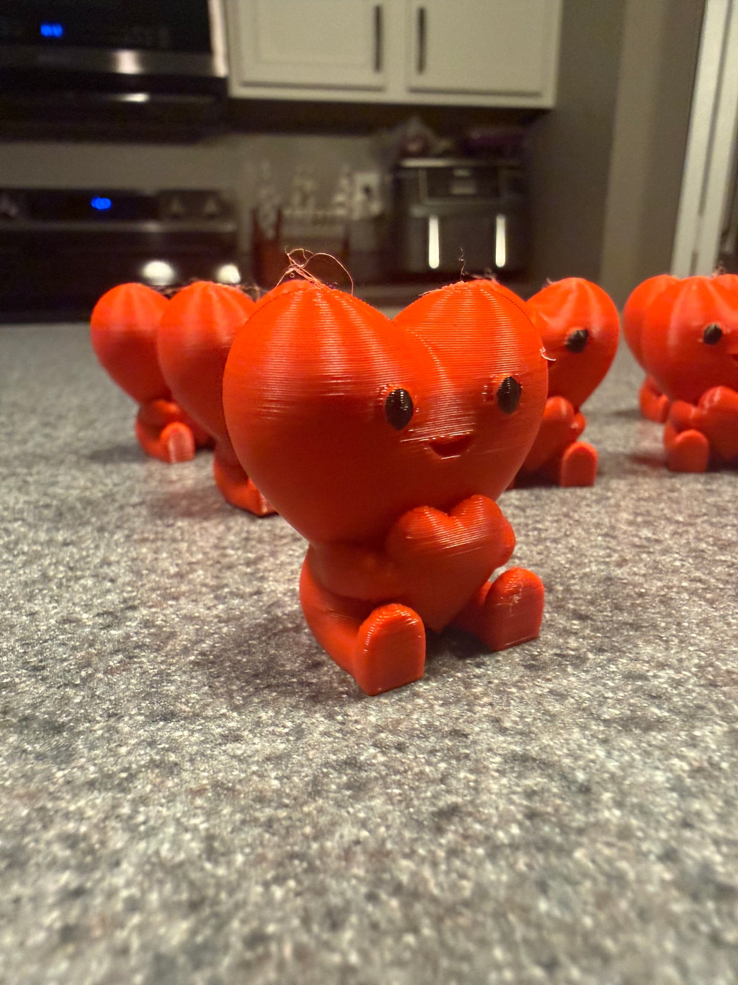 3D Printed Heart Figurines – 4 Pack