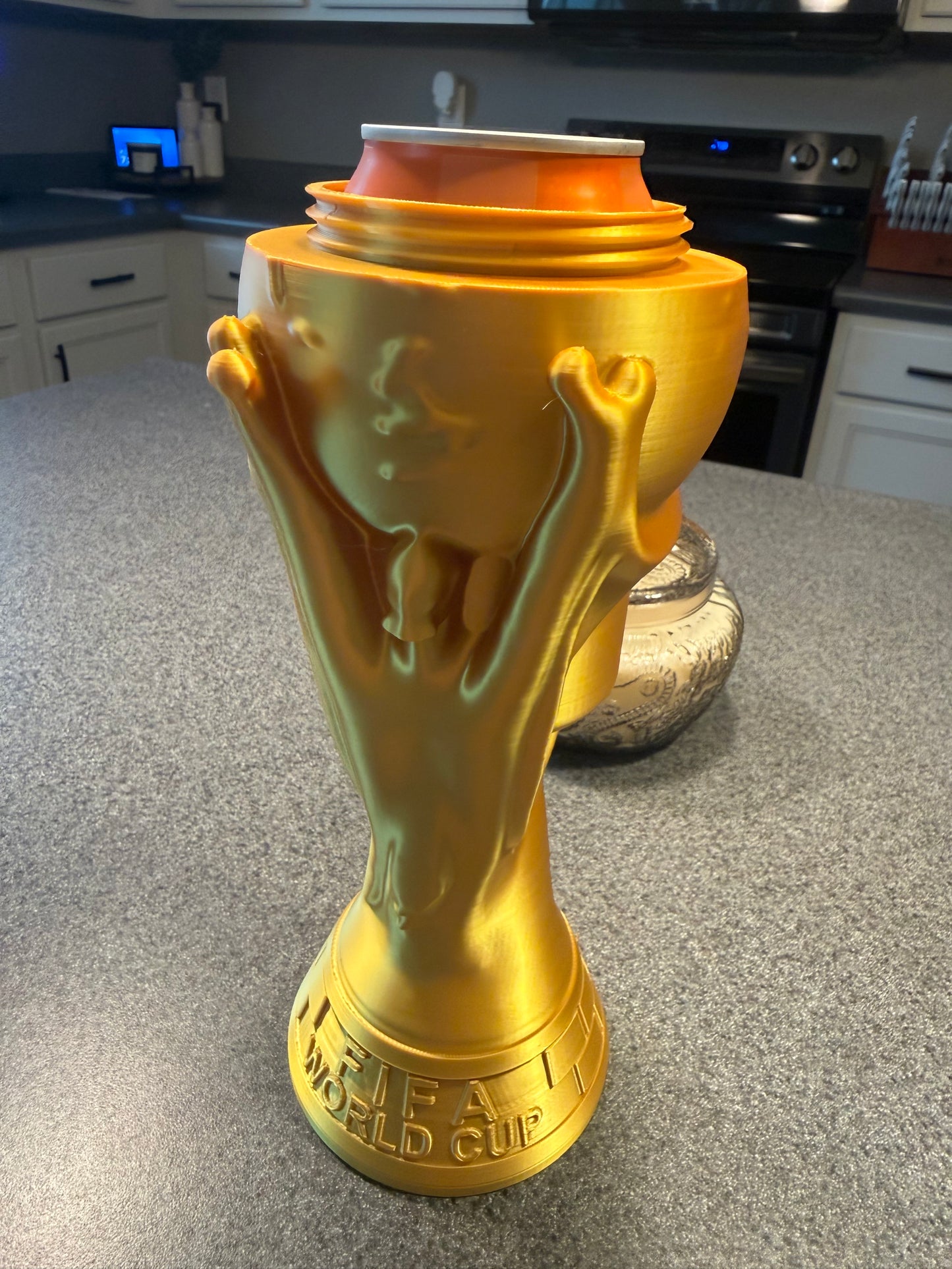 FIFA World Cup Trophy Can Coozie – Gold PLA | 3D Printed