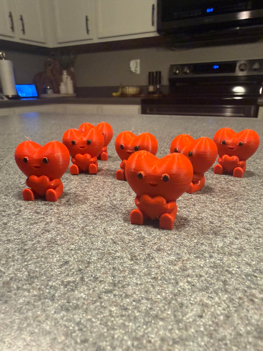 3D Printed Heart Figurines – 4 Pack
