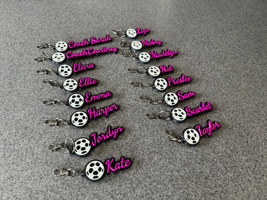 Custom 3D Soccer Bag Tag | Personalized Sports Name Tag (Larger Size)