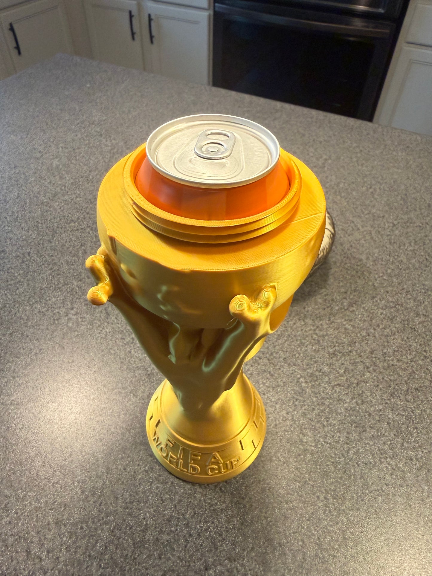 FIFA World Cup Trophy Can Coozie – Gold PLA | 3D Printed