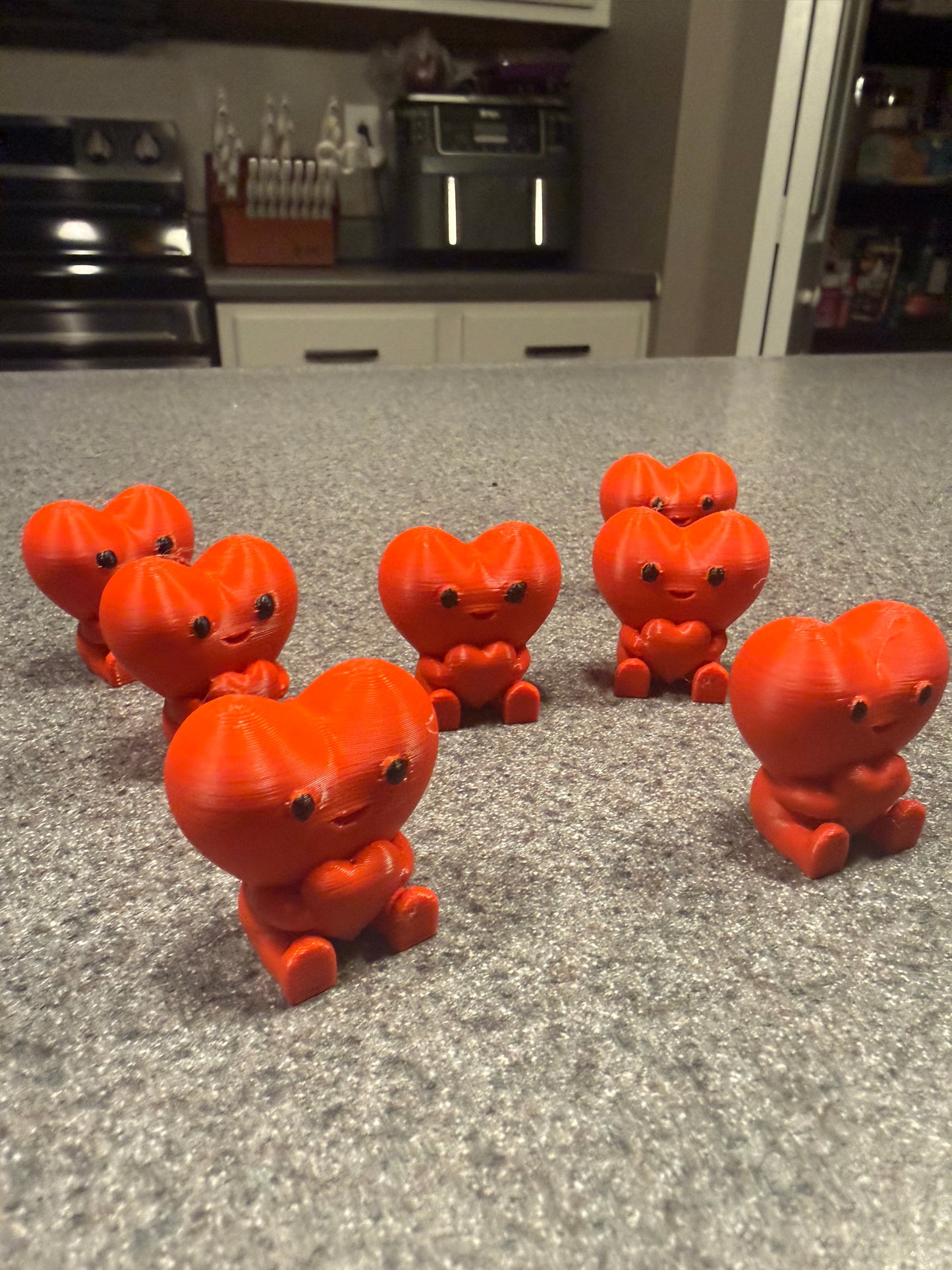 3D Printed Heart Figurines – 4 Pack