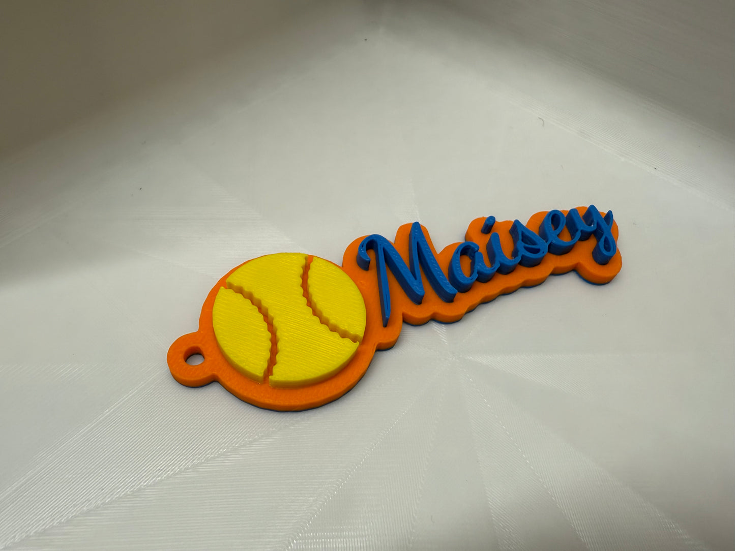 Custom 3D Printed Softball Name Keychain – Personalized Gift for Players & Teams