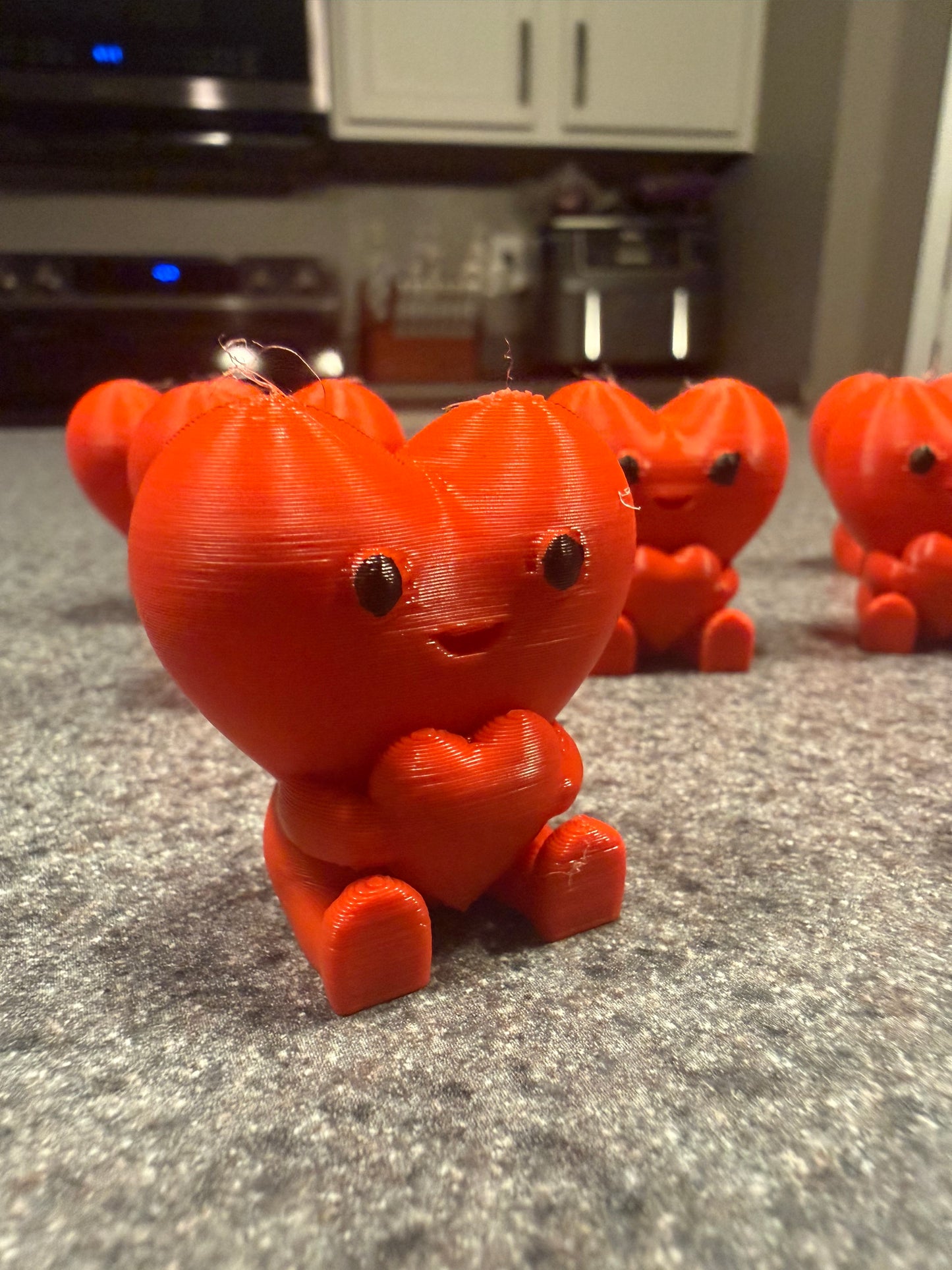 3D Printed Heart Figurines – 4 Pack