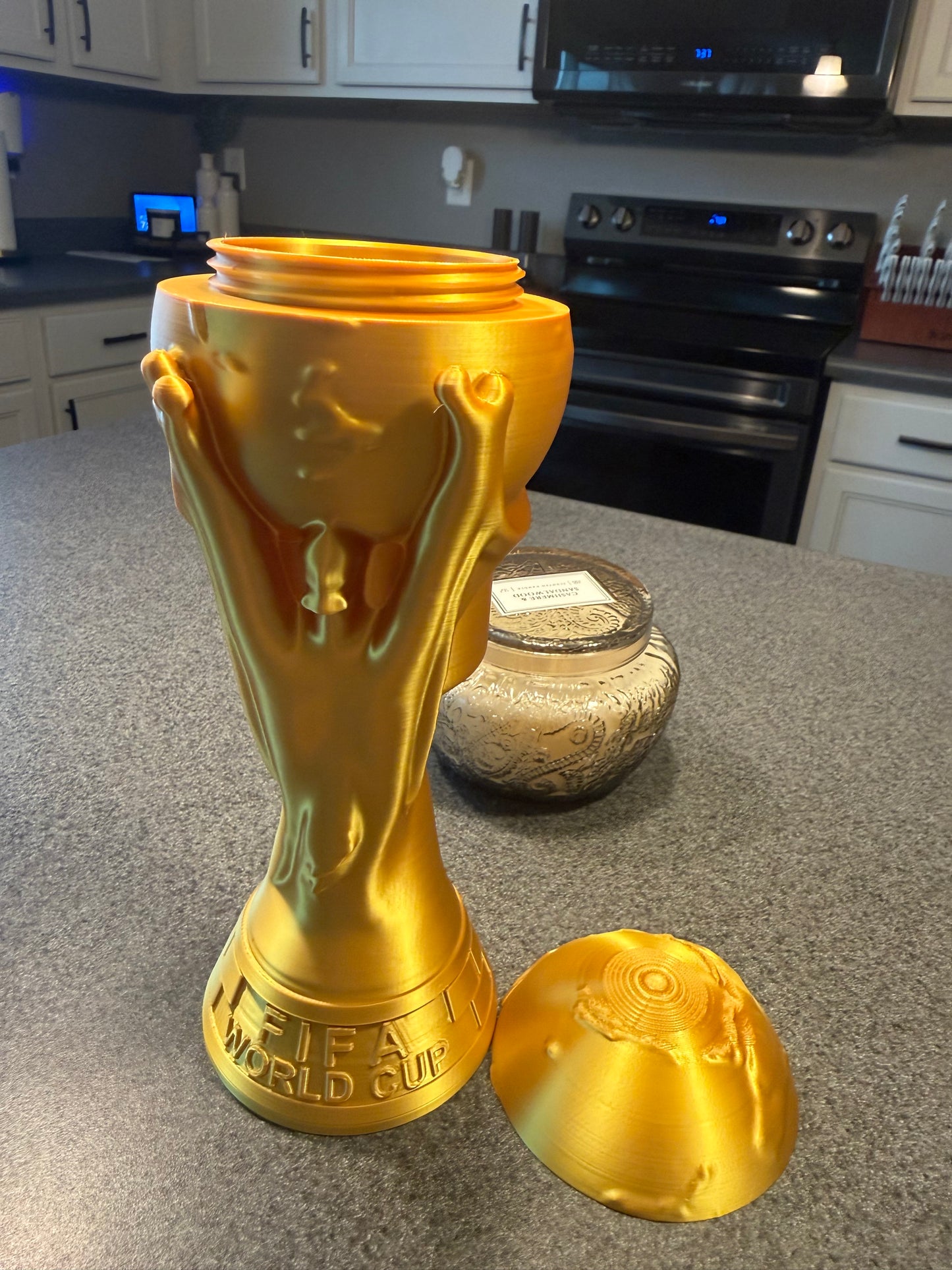 FIFA World Cup Trophy Can Coozie – Gold PLA | 3D Printed