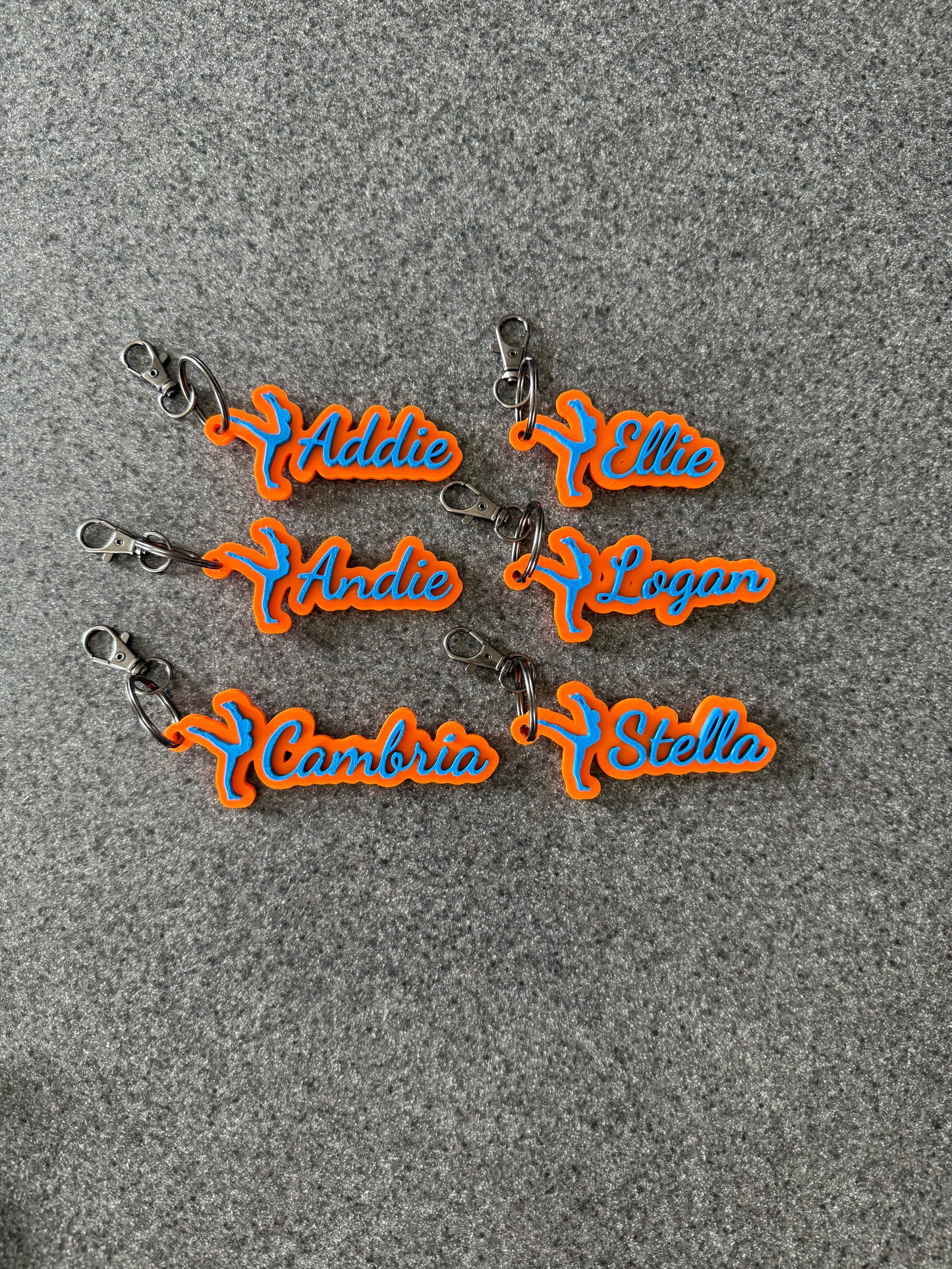 Custom 3D Gymnastics Keychain | Personalized Sports Name Tag