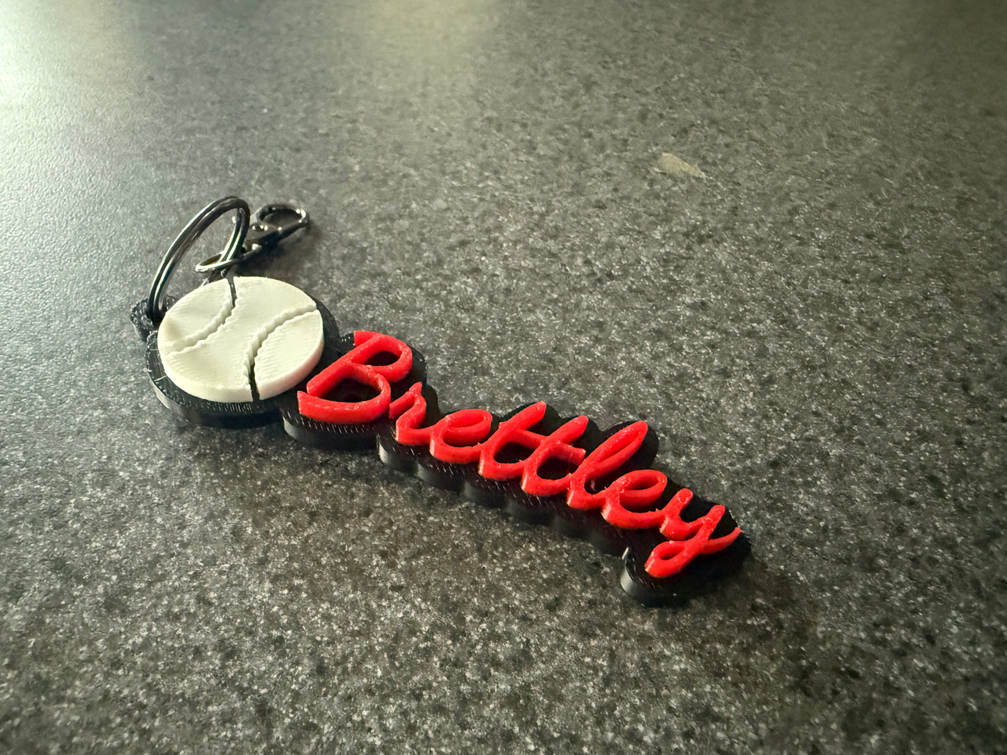 Custom 3D Baseball Keychain | Personalized Sports Name Tag