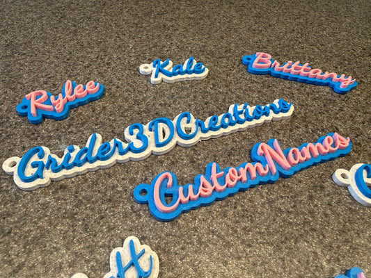 Custom 3D Name Bag Tag | Personalized Text Tag (Larger Size)
