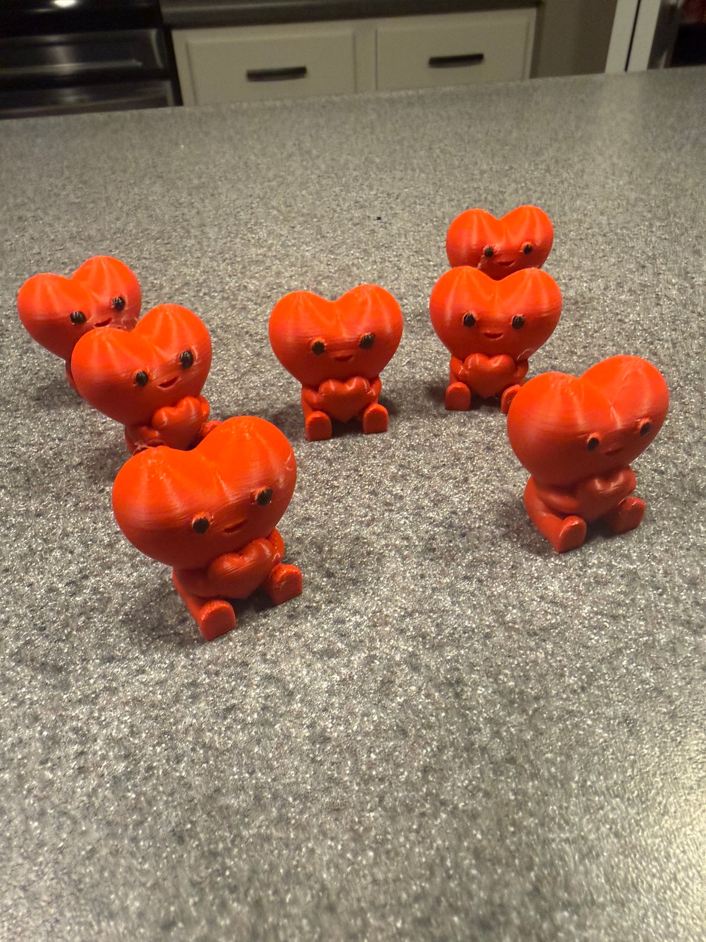 3D Printed Heart Figurines – 4 Pack