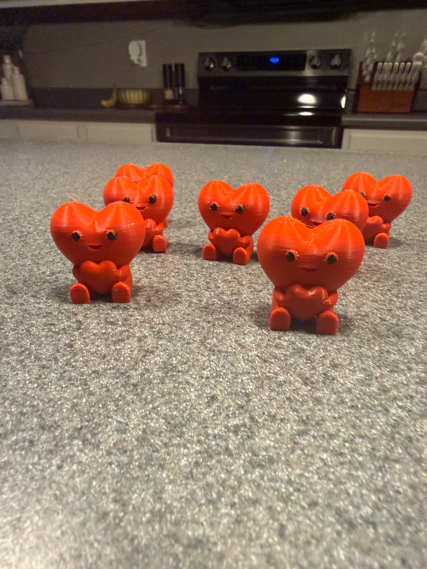 3D Printed Heart Figurines – 4 Pack
