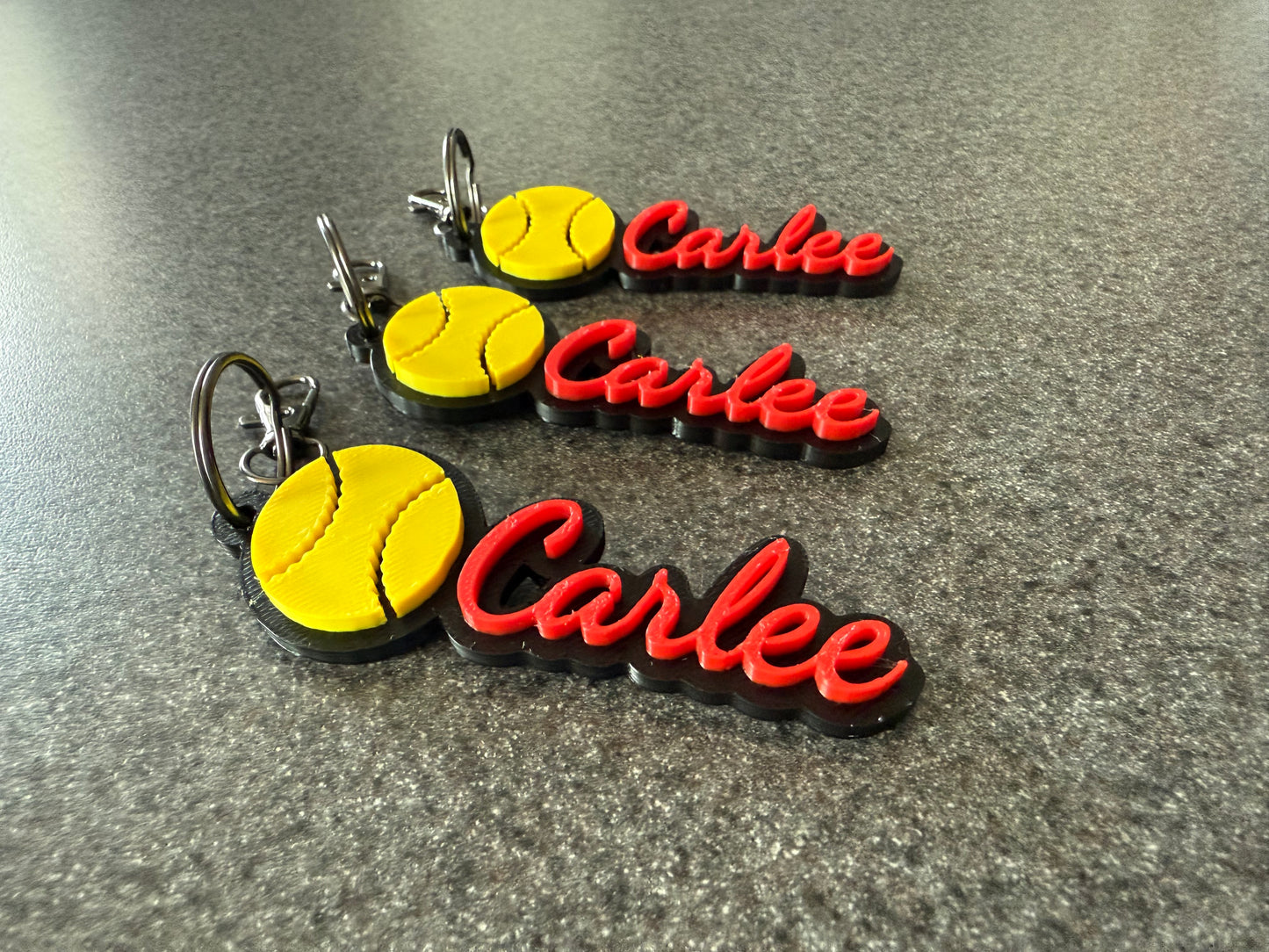 Custom 3D Printed Softball Name Keychain – Personalized Gift for Players & Teams