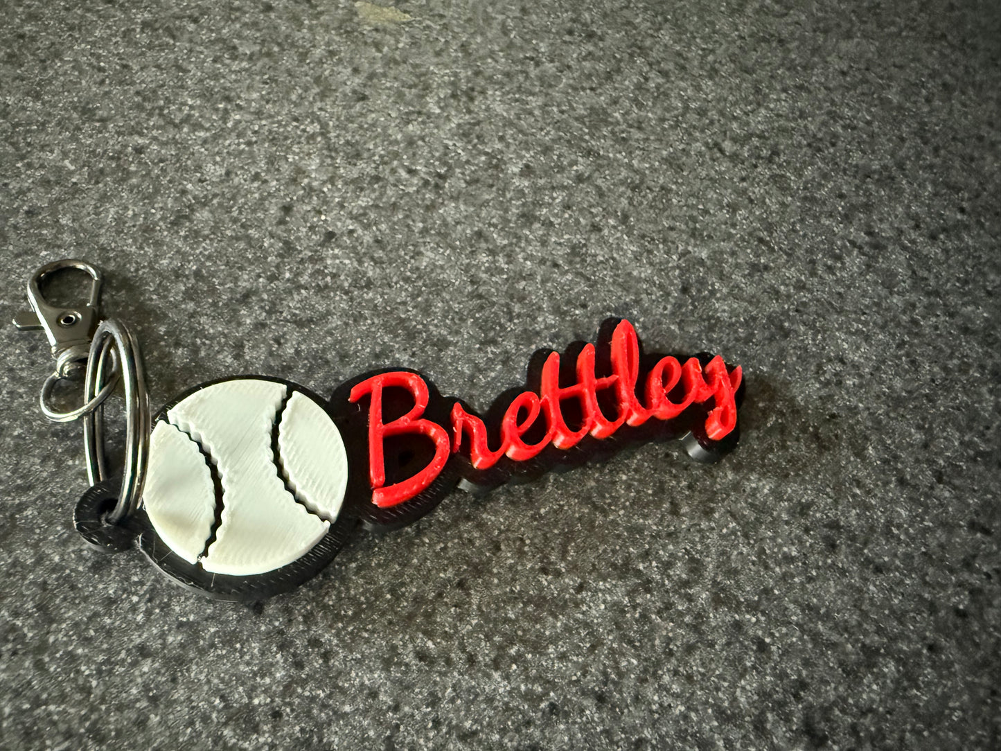Custom 3D Baseball Keychain | Personalized Sports Name Tag