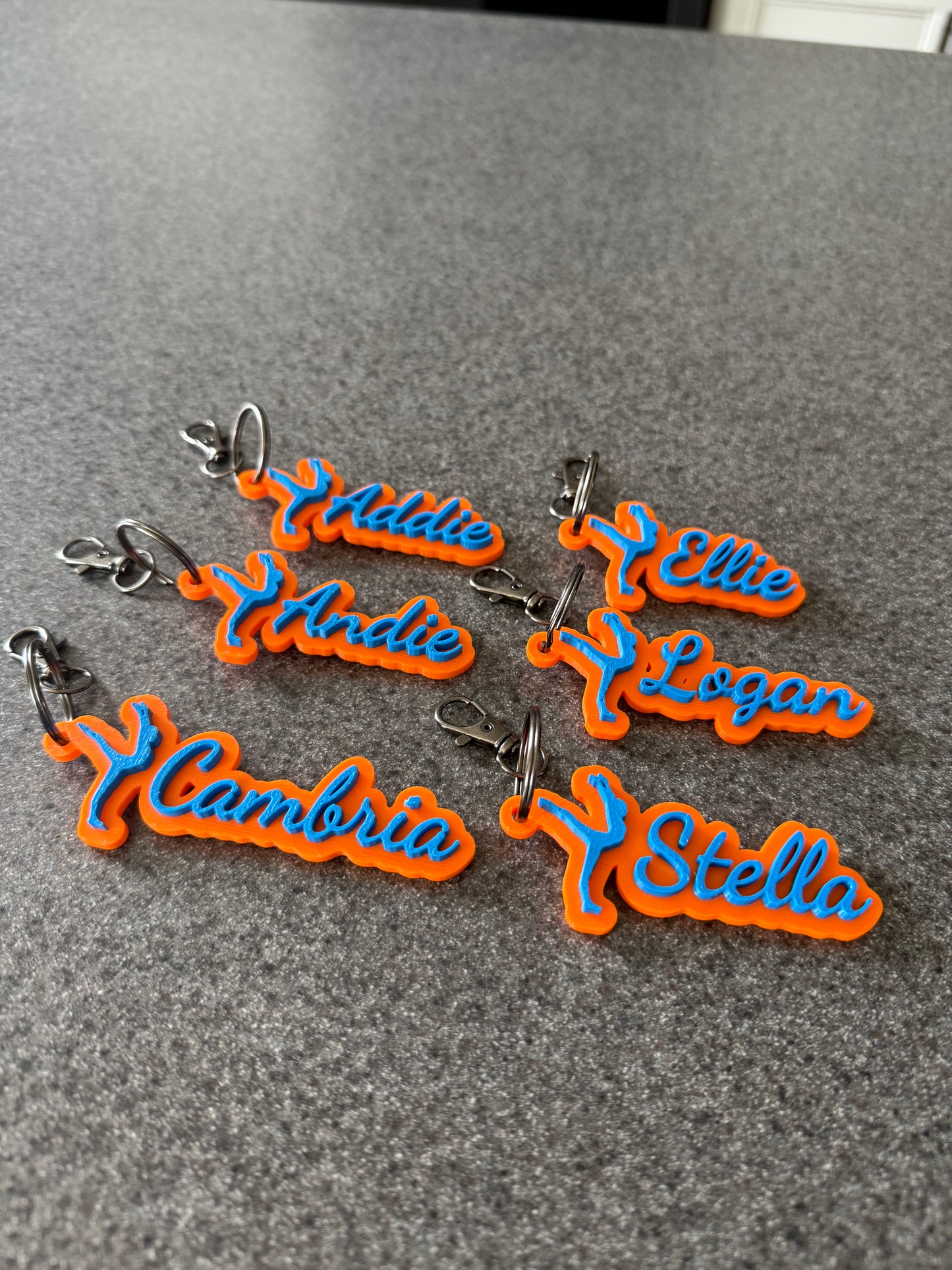 Custom 3D Gymnastics Keychain | Personalized Sports Name Tag
