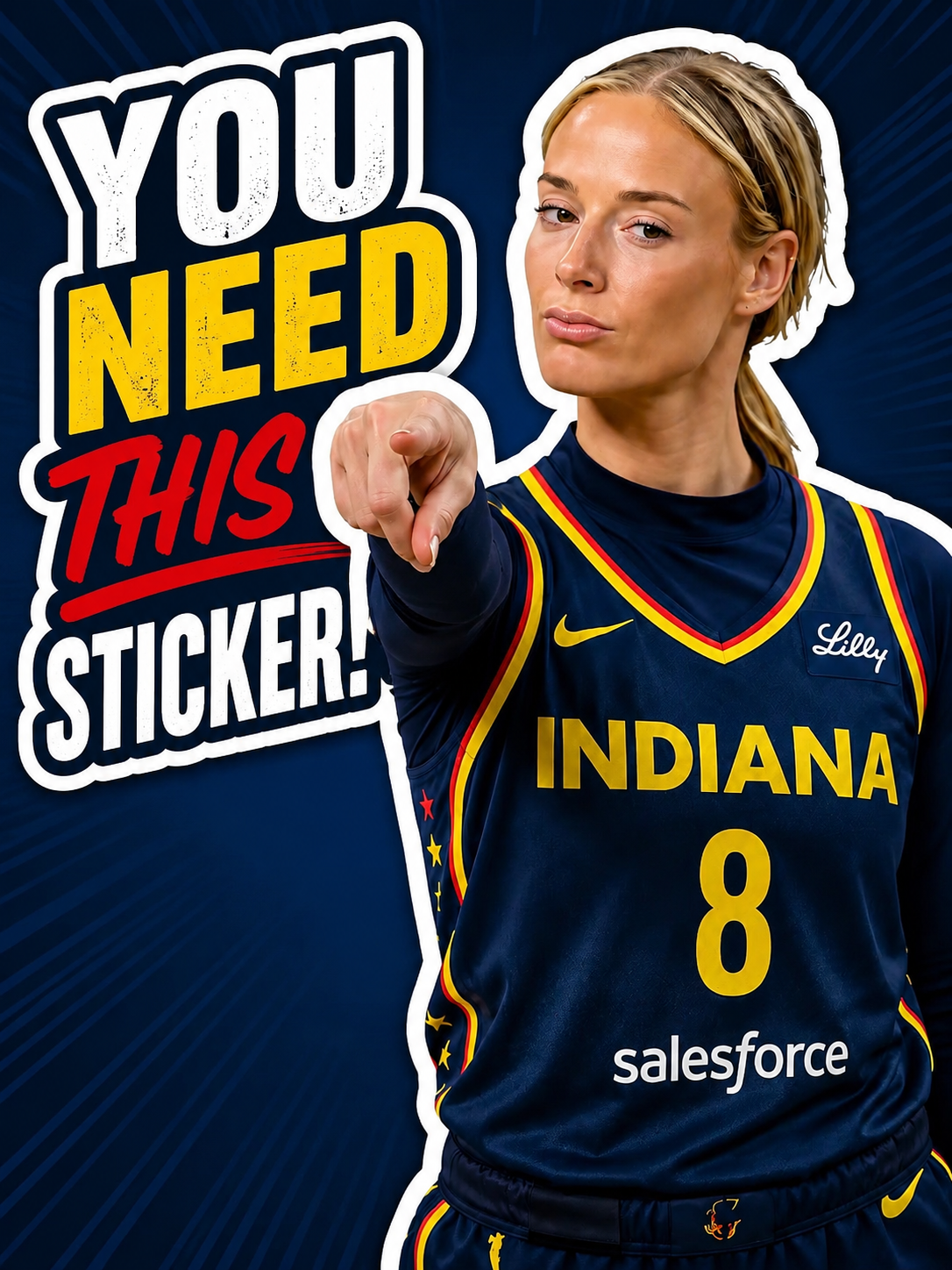 Viral Sophie Cunningham Pointing Sticker Sheet (10 Stickers)