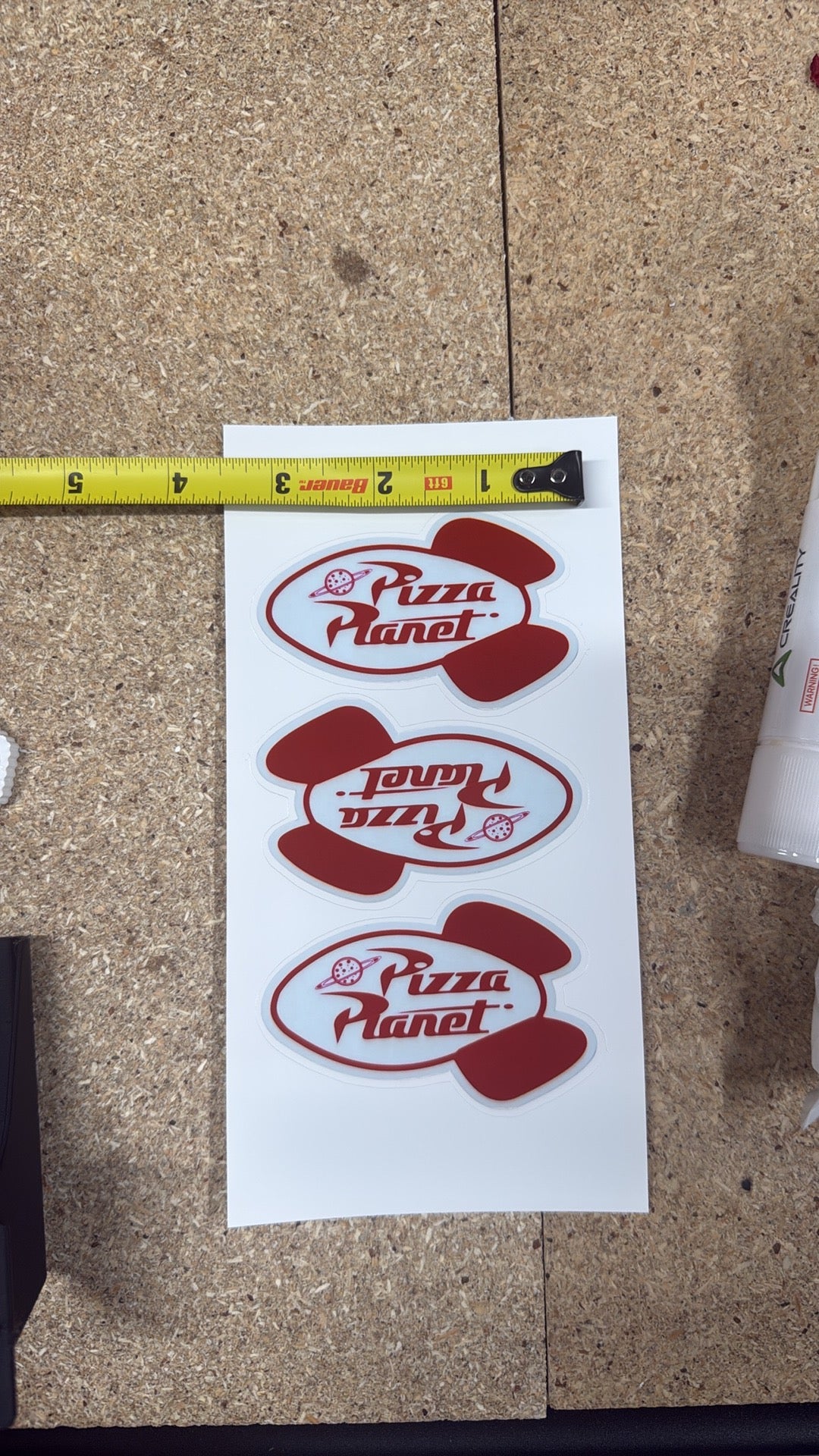 Pizza Planet Vinyl Sticker Sheet – 3 Pack (3” x 2” Each)