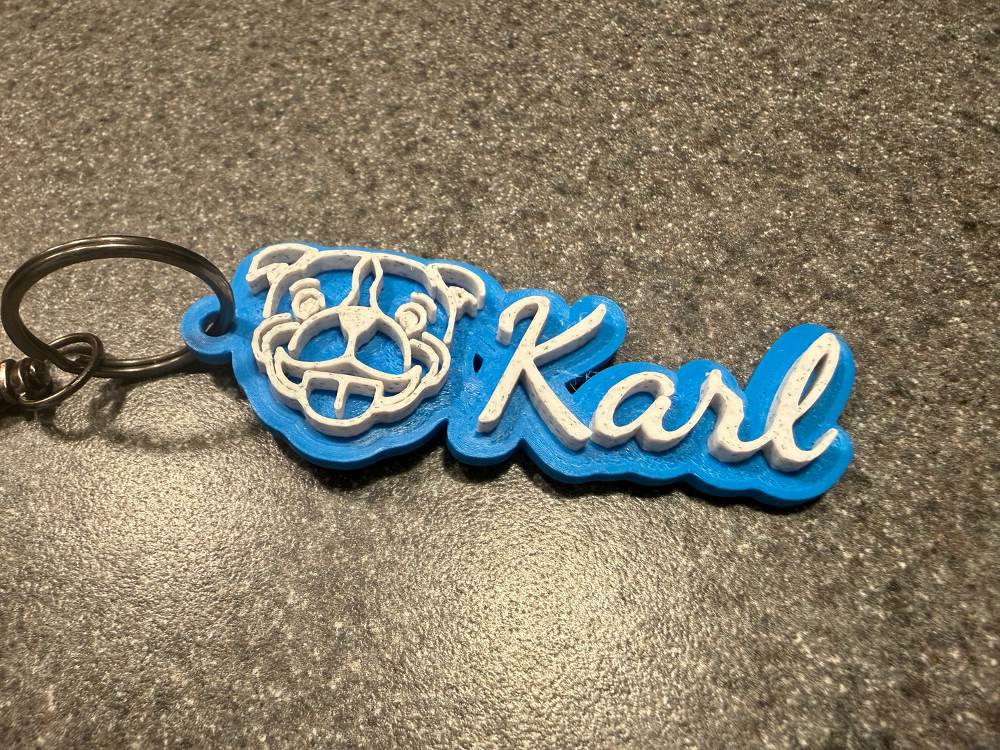 Custom 3D Dog Face Keychain | Personalized Pet Name Tag
