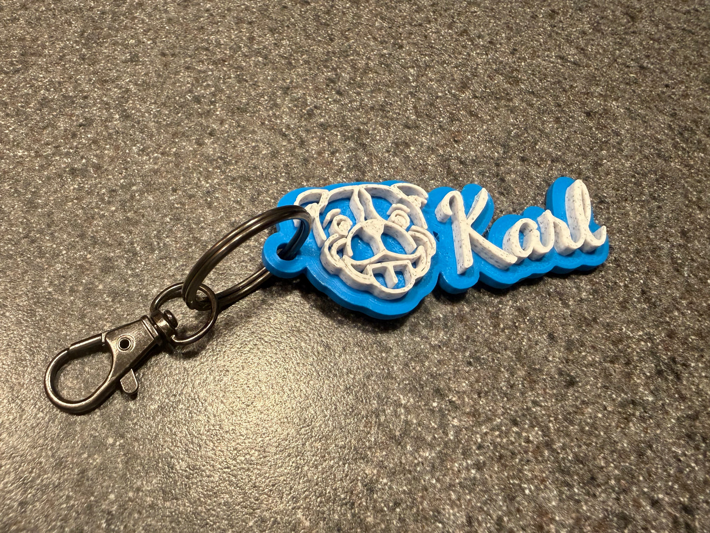 Custom 3D Dog Face Keychain | Personalized Pet Name Tag