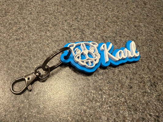 Custom 3D Dog Face Bag Tag | Personalized Pet Name Tag (Larger Size)