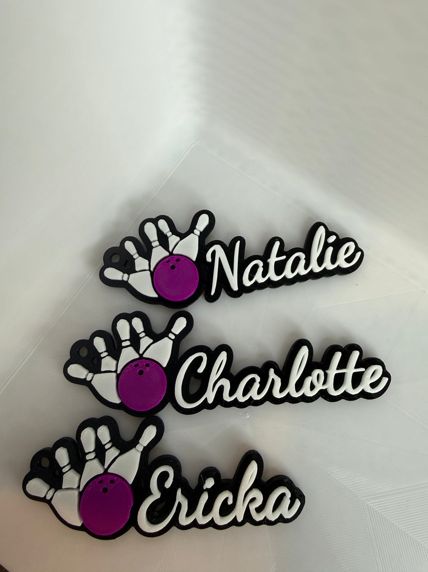 Custom Bowling Name Keychain – Personalized 3D Printed Keychain