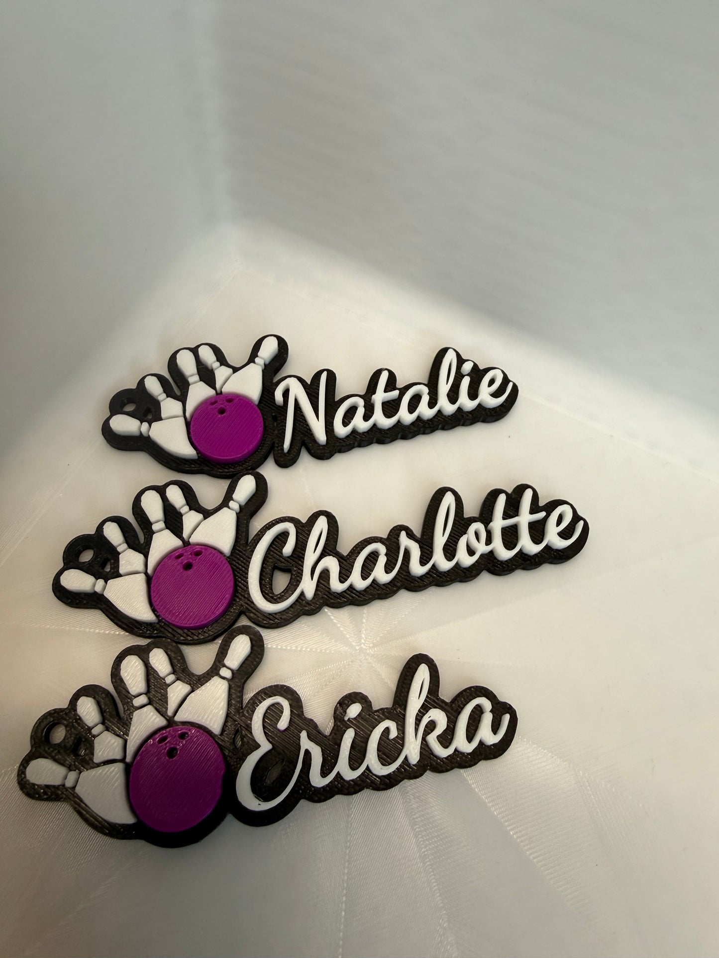 Custom Bowling Name Keychain – Personalized 3D Printed Keychain