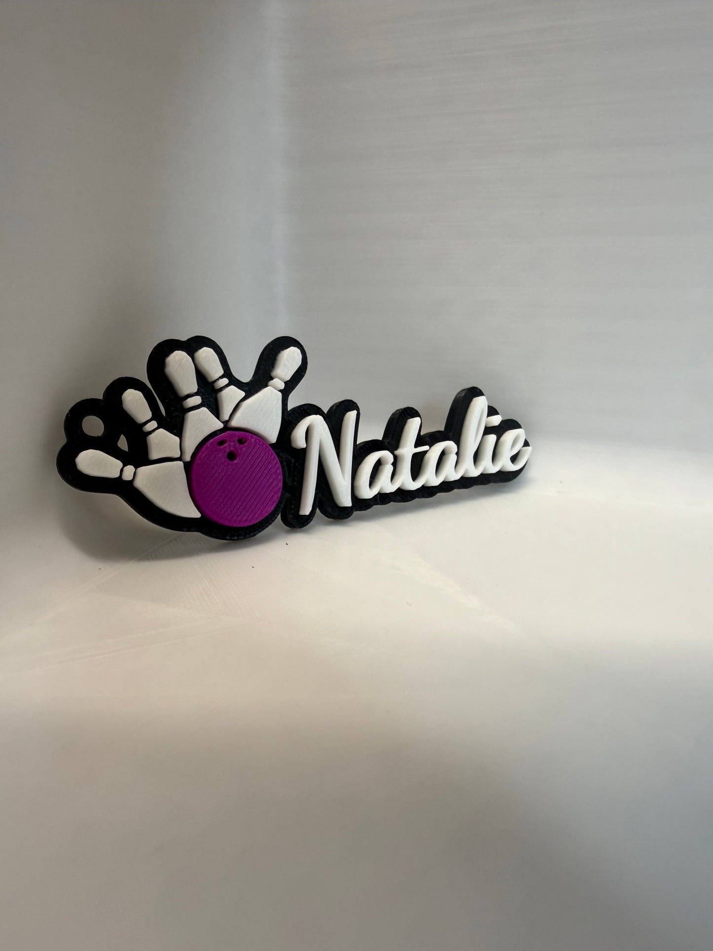 Custom Bowling Name Keychain – Personalized 3D Printed Keychain