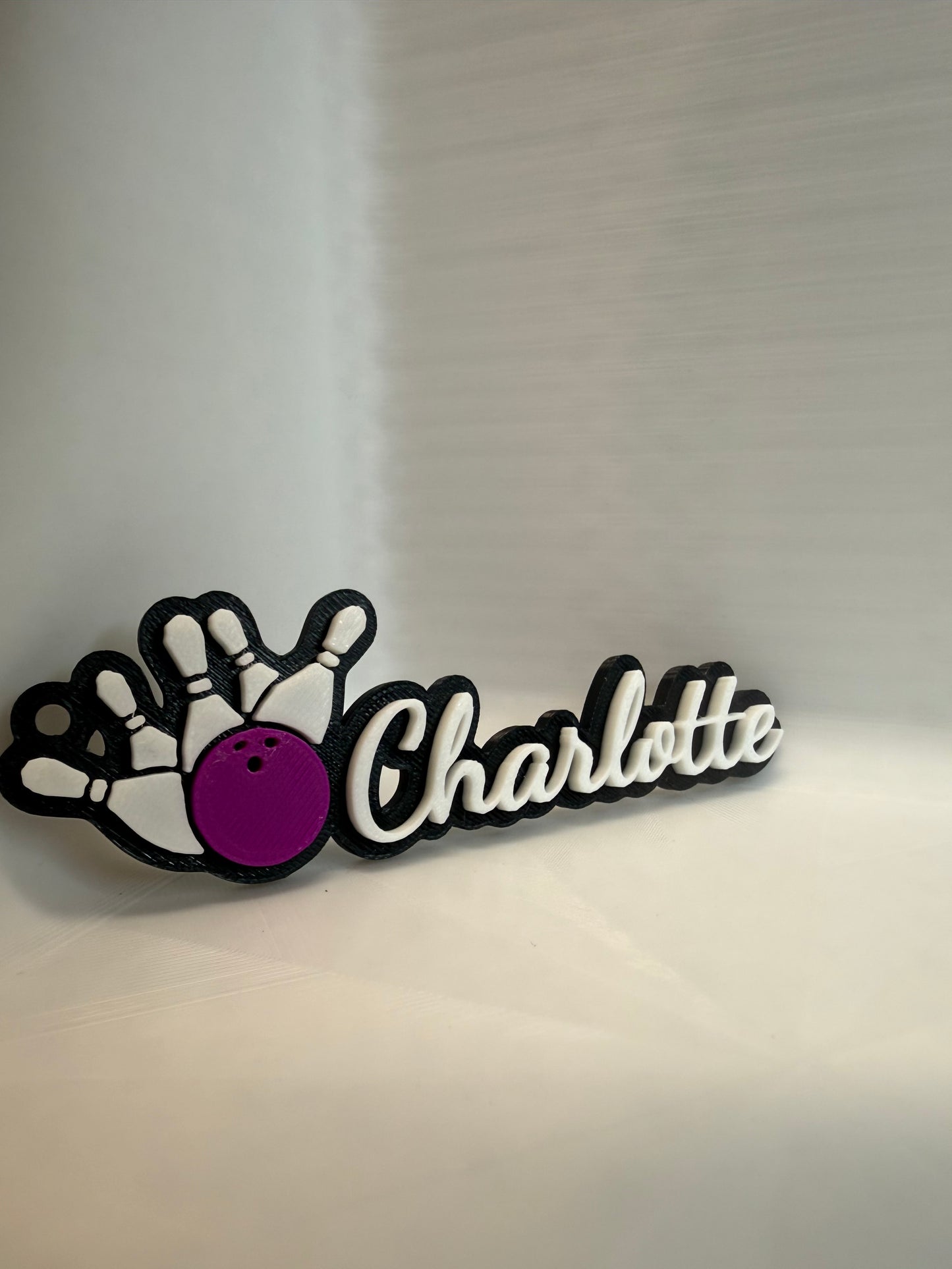 Custom Bowling Name Keychain – Personalized 3D Printed Keychain