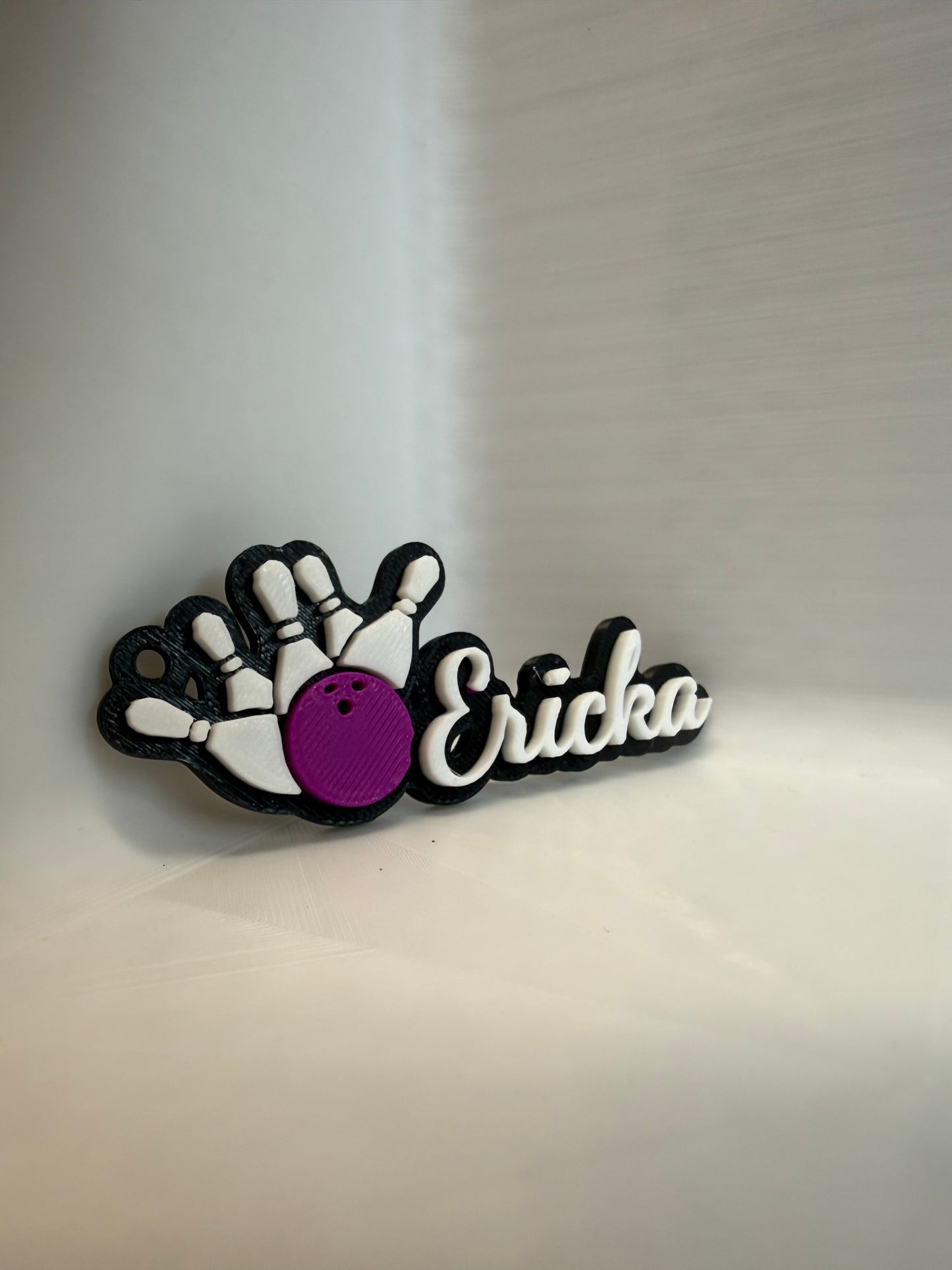 Custom Bowling Name Keychain – Personalized 3D Printed Keychain