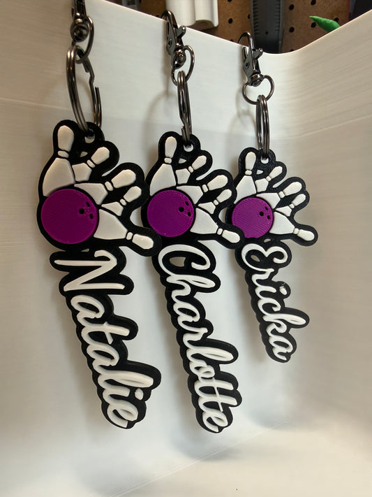 Custom Bowling Bag Tag – Personalized 3D Printed Name Tag
